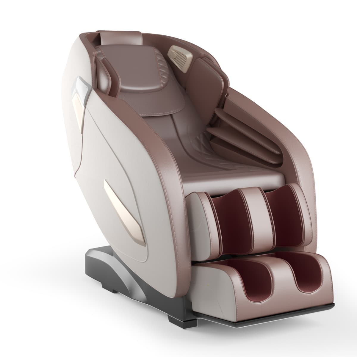 CostwayFauteuil de Massage avec 6 méthodes de massage Télécommande écran LCD incluse Fonction Bluetooth 5 coussins gonflables 143x77x111cm Blanc