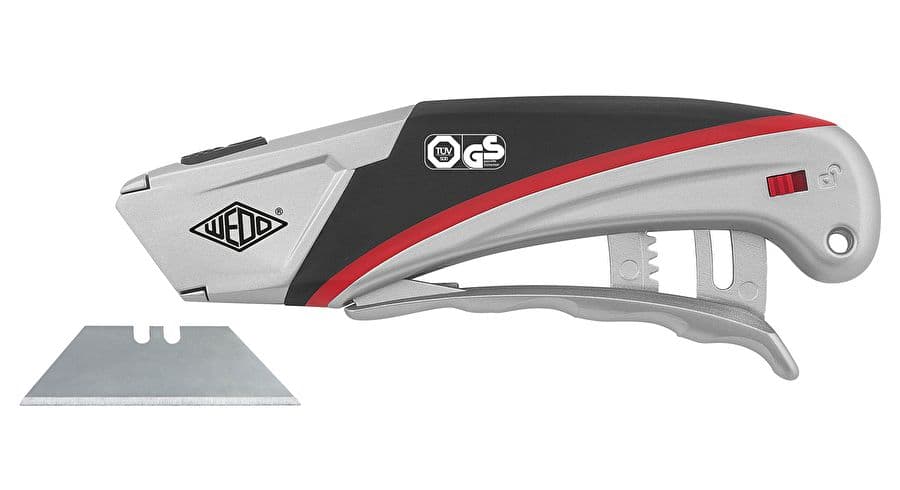 Cutter de sécurité, couteau en aluminium avec poignée de pince et rétraction de lame entièrement automatique