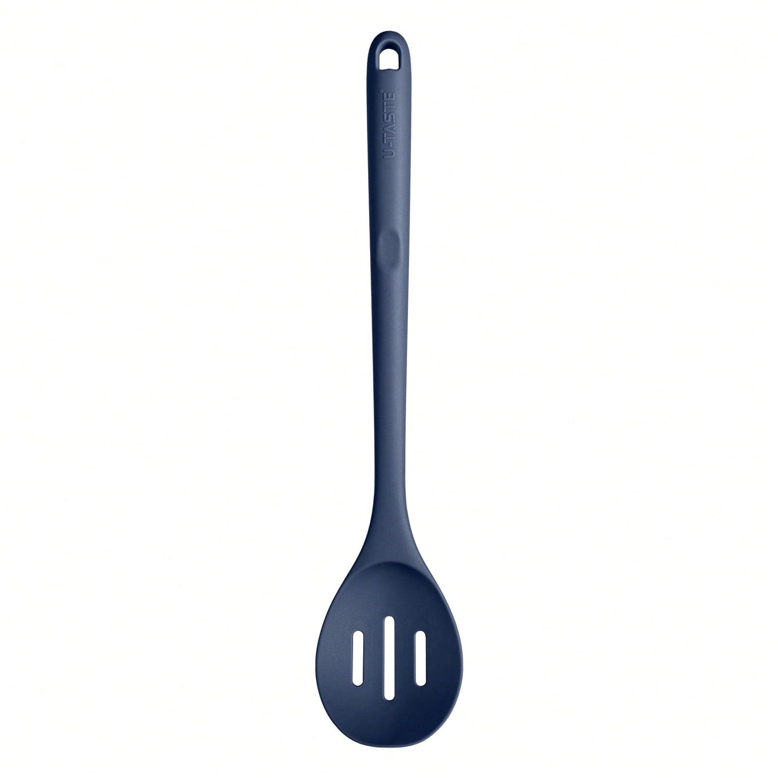 U-Taste Cuillère de cuisine en silicone : cuillère de cuisson à longue fente résistante à la chaleur de 315℃, cuillère en caoutchouc intégrée
