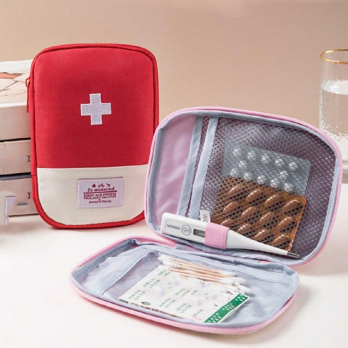 1 pièce Trousse de premiers soins portable pour voyage, trousse durgence multifonctionnelle, trousse de médicaments compacte pour les activités en