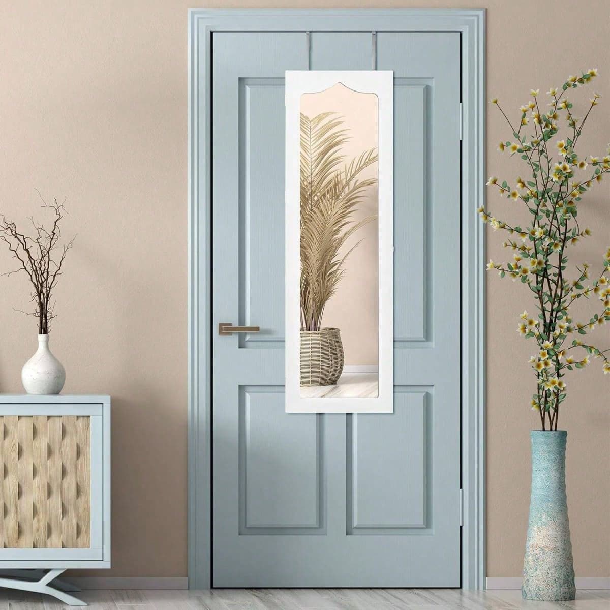 Armoire à bijoux avec miroir, porte-bijoux avec éclairage LED et tiroirs, armoire à miroir verrouillable, rangement de bijoux, montage mural et
