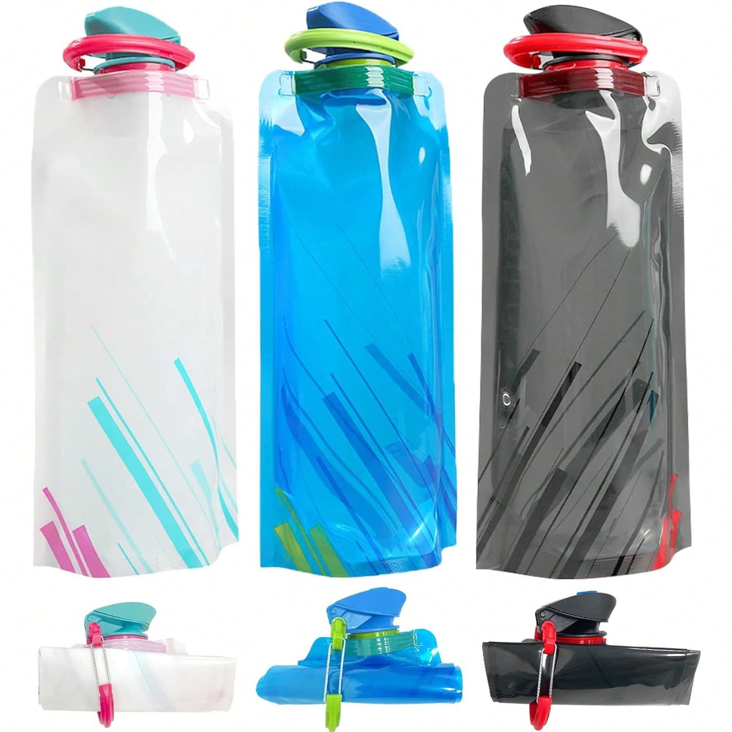 1 pièce Bouteille d'eau pliable extérieure 700ml, portable et pliable, gain de place, idéale pour les activités de plein air et le camping