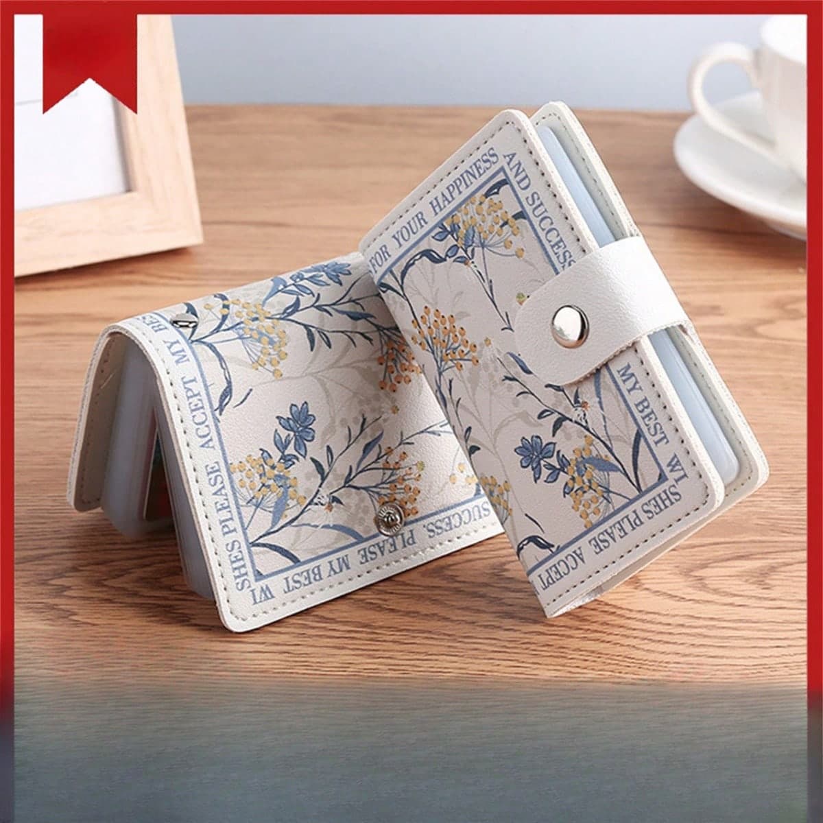 1 pièce Porte-cartes floral, étui à cartes élégant et compact avec plusieurs emplacements pour cartes bancaires et d'identité, portefeuille Ã