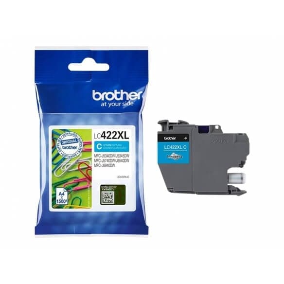 Brother LC422XLC - à rendement élevé - cyan - original - cartouche d'encre